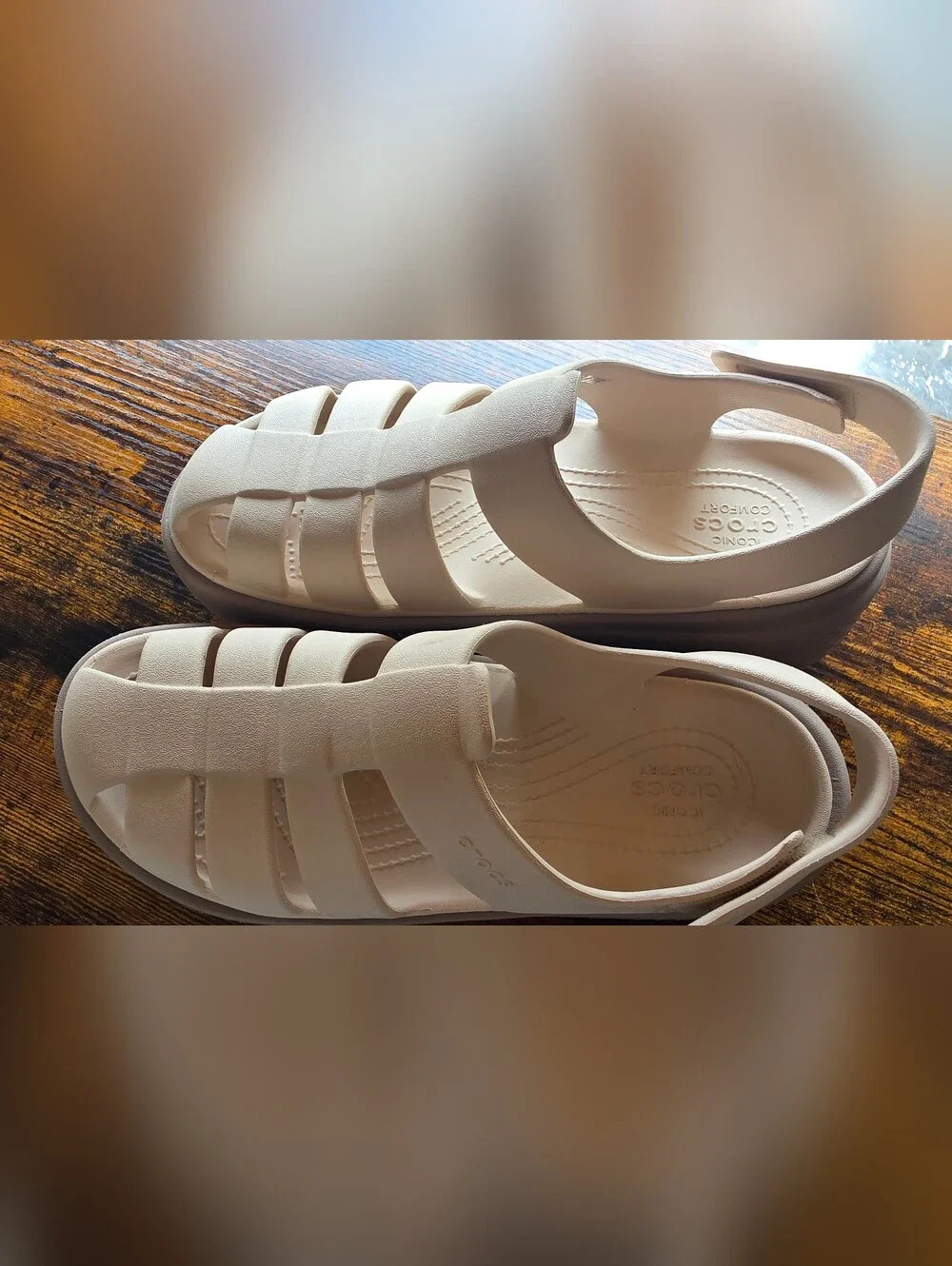 CROCS Cream Platform Sandals